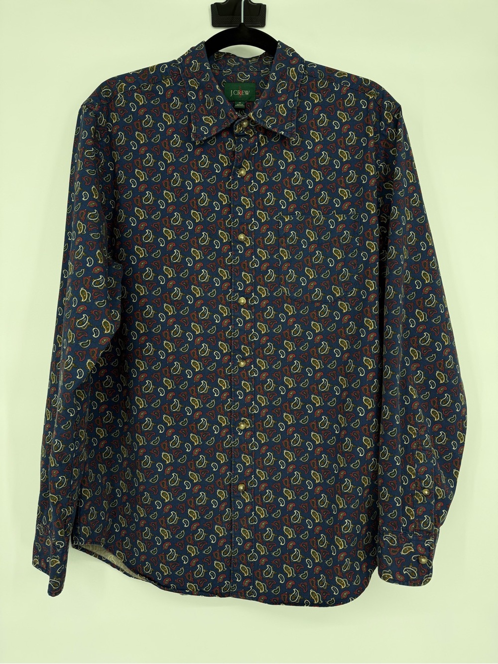 J.Crew Paisley Print‎ Button Front Shirt Indie Boho Casual Cotton Pocket Medium